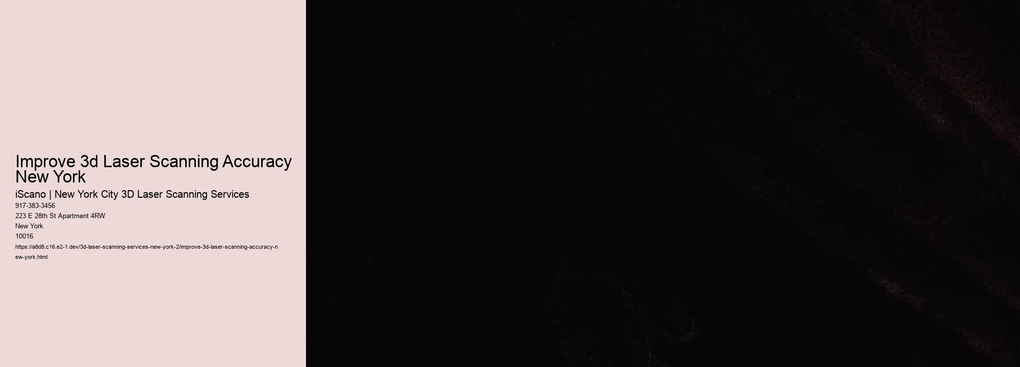 Improve 3d Laser Scanning Accuracy New York